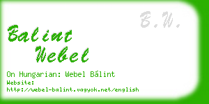 balint webel business card